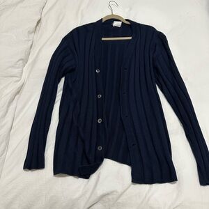 Vintage Holt Renfrew Navy Blue Women's Cardigan Sweater